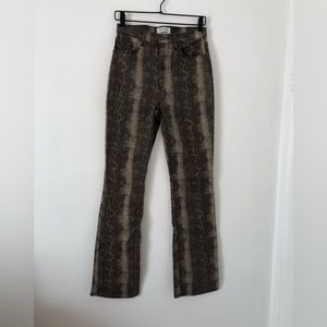 Reformation Cindy Snakeskin High Rise Bootcut Jeans Size 28